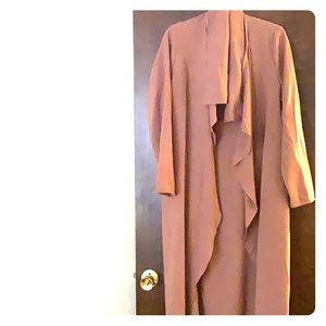 Full length rose color duster